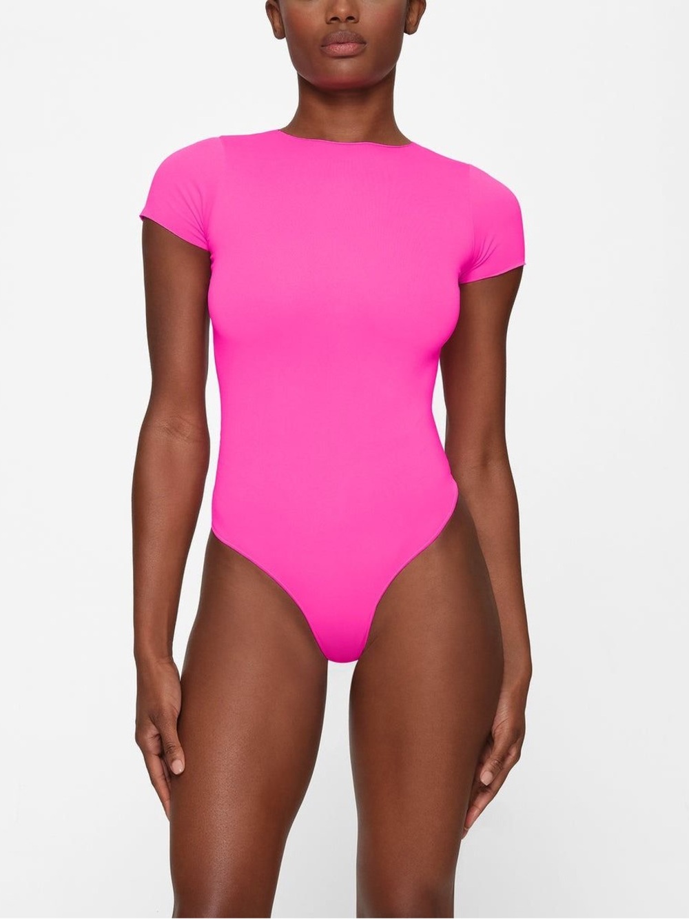 SKIMS Fits Everybody T-Shirt Bodysuit in Hot Pink